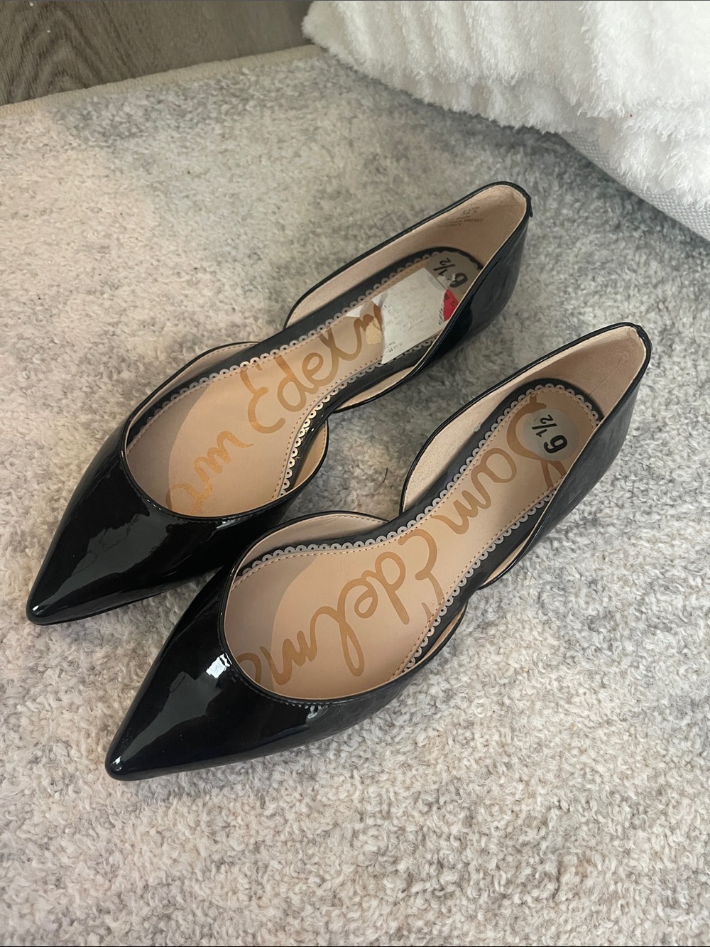 Sam Edelman Black Patent Pointed Toe Flats